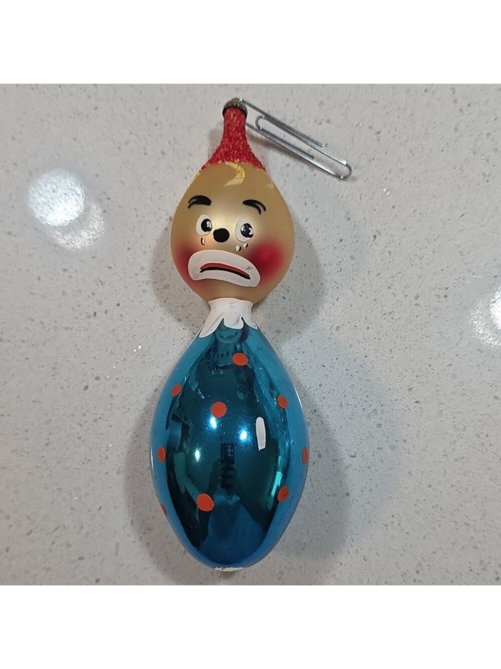 DeCarlini Italian Blown Glass Clown Tree  Ornament Vintage